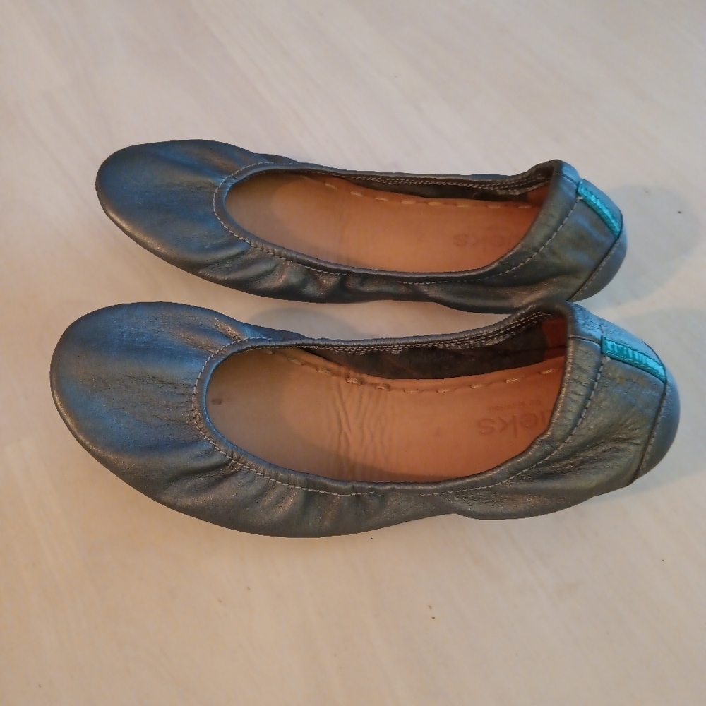 Tieks Ballet Metallic Pewter Leather Ballet Flats